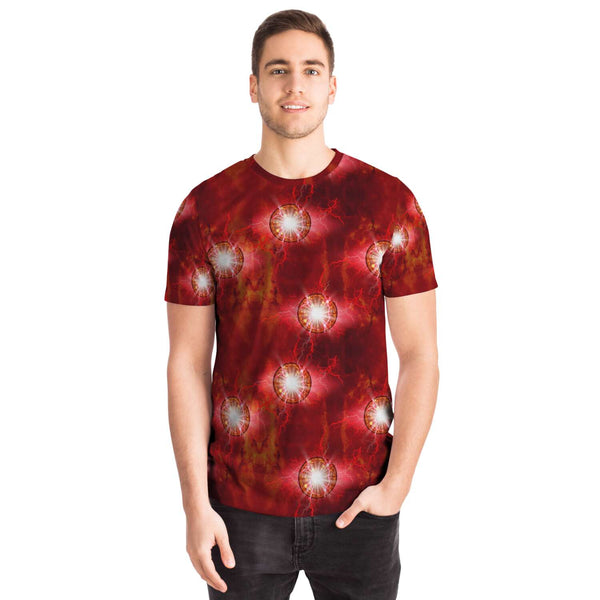 65 MCMLXV Unisex Cosplay Scarlet Red Chaos Magic Energy Spheres Print T-Shirt - 65mcmlxv