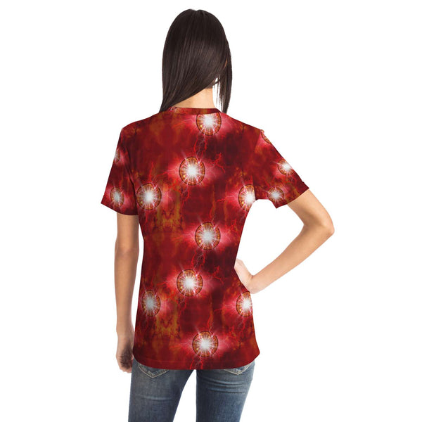 65 MCMLXV Unisex Cosplay Scarlet Red Chaos Magic Energy Spheres Print T-Shirt - 65mcmlxv