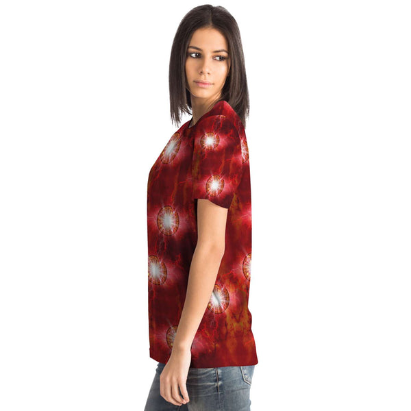 65 MCMLXV Unisex Cosplay Scarlet Red Chaos Magic Energy Spheres Print T-Shirt - 65mcmlxv