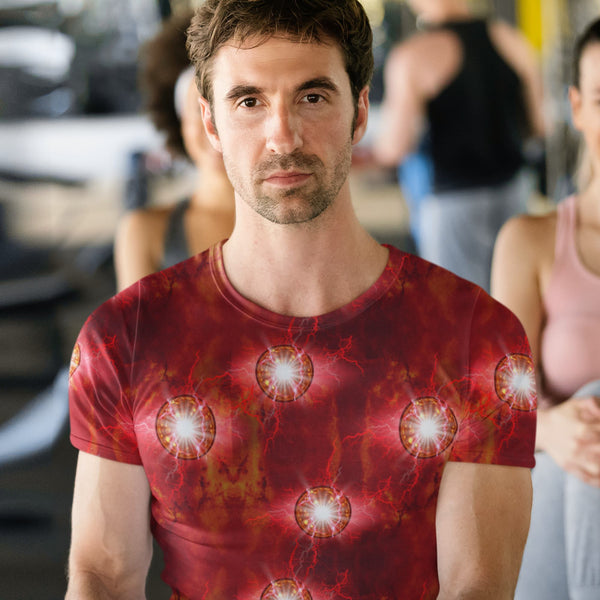 65 MCMLXV Unisex Cosplay Scarlet Red Chaos Magic Energy Spheres Print T-Shirt - 65mcmlxv