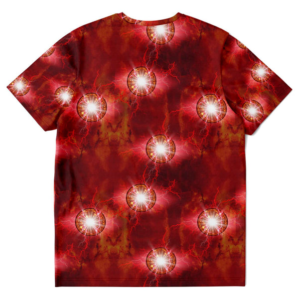 65 MCMLXV Unisex Cosplay Scarlet Red Chaos Magic Energy Spheres Print T-Shirt - 65mcmlxv