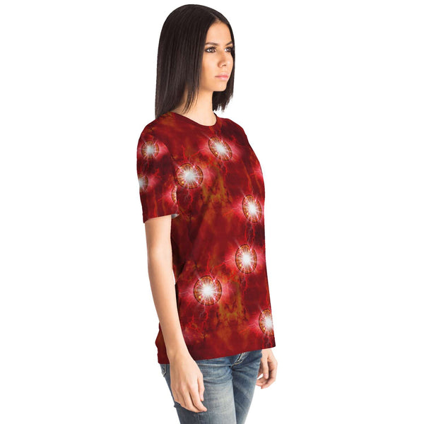 65 MCMLXV Unisex Cosplay Scarlet Red Chaos Magic Energy Spheres Print T-Shirt - 65mcmlxv