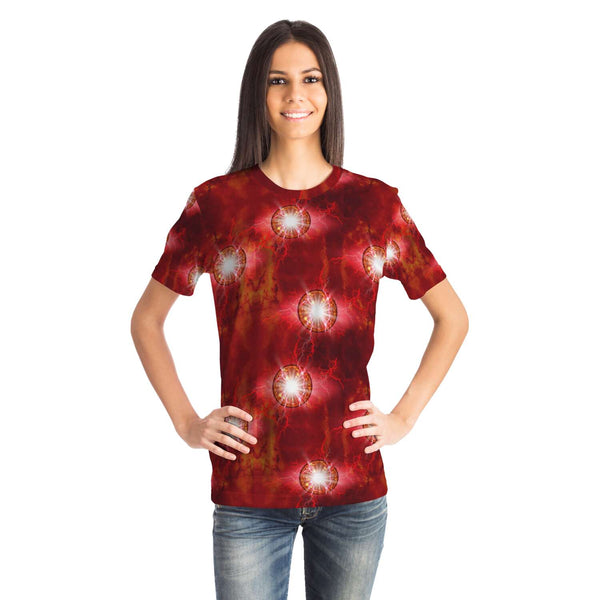65 MCMLXV Unisex Cosplay Scarlet Red Chaos Magic Energy Spheres Print T-Shirt - 65mcmlxv
