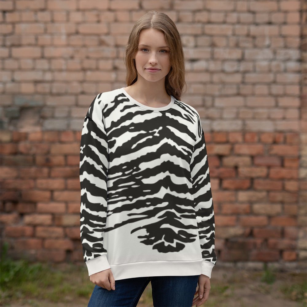 65 MCMLXV Unisex Cream Zebra Animal Print Sweatshirt - 65mcmlxv