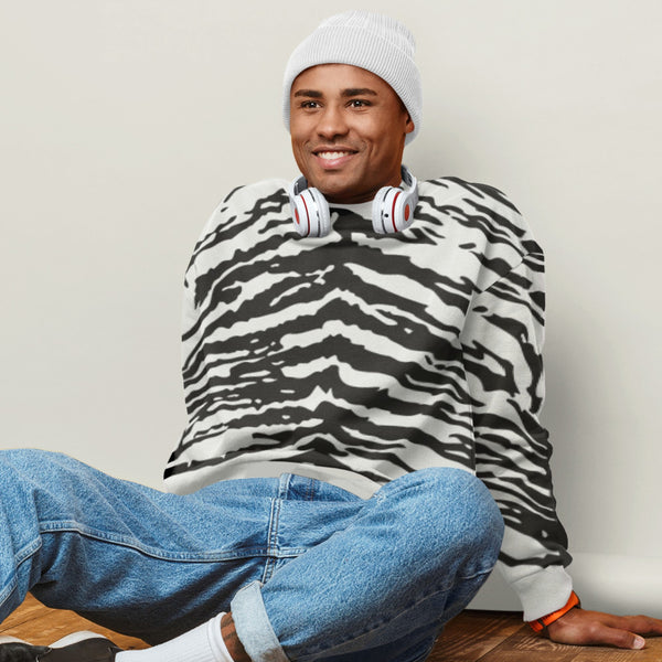 65 MCMLXV Unisex Cream Zebra Animal Print Sweatshirt - 65mcmlxv