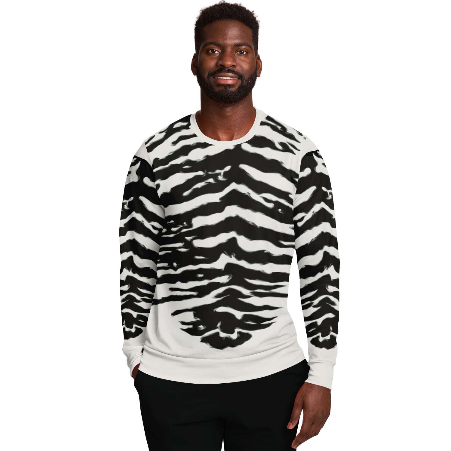 65 MCMLXV Unisex Cream Zebra Animal Print Sweatshirt - 65mcmlxv