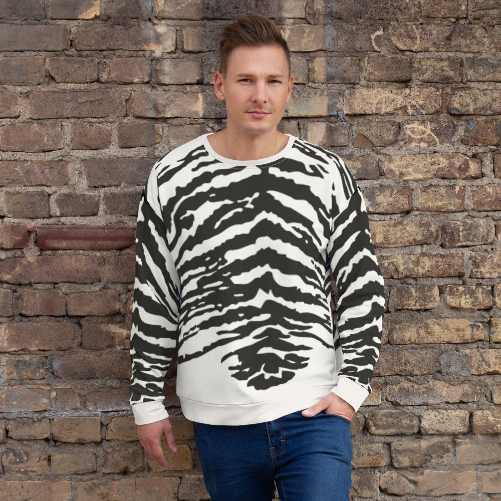65 MCMLXV Unisex Cream Zebra Animal Print Sweatshirt - 65mcmlxv