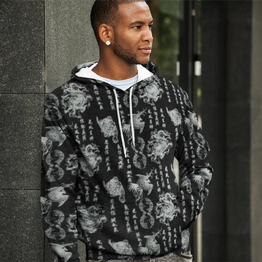 65 MCMLXV Unisex "Destroy All Icons" Tattoo Print Fleece Hoodie - 65mcmlxv