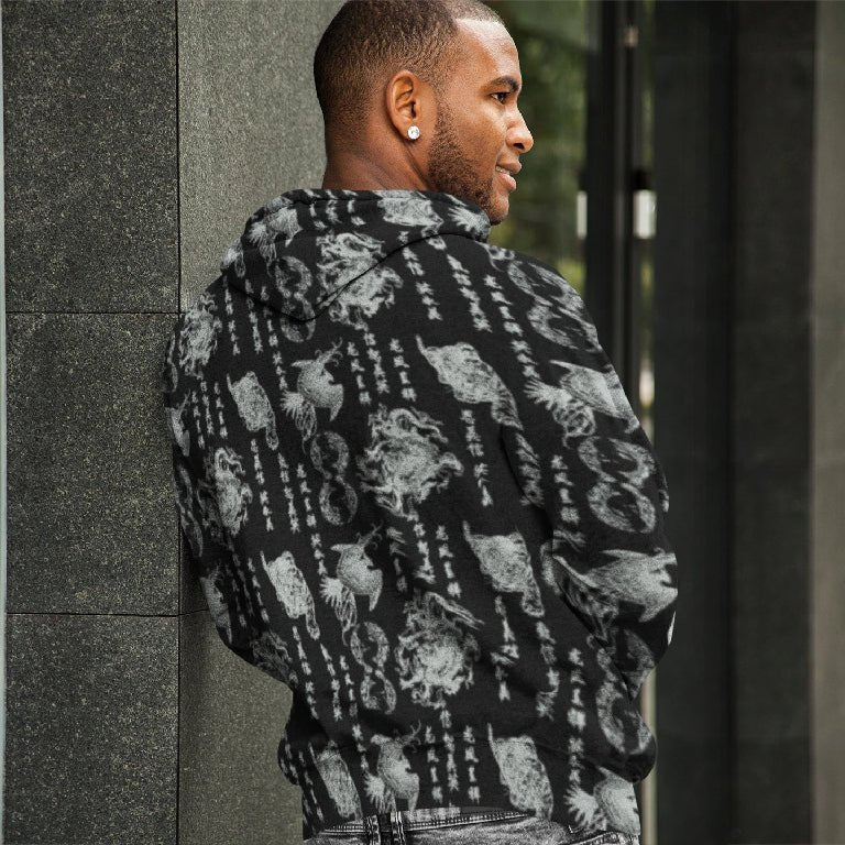65 MCMLXV Unisex "Destroy All Icons" Tattoo Print Fleece Hoodie - 65mcmlxv