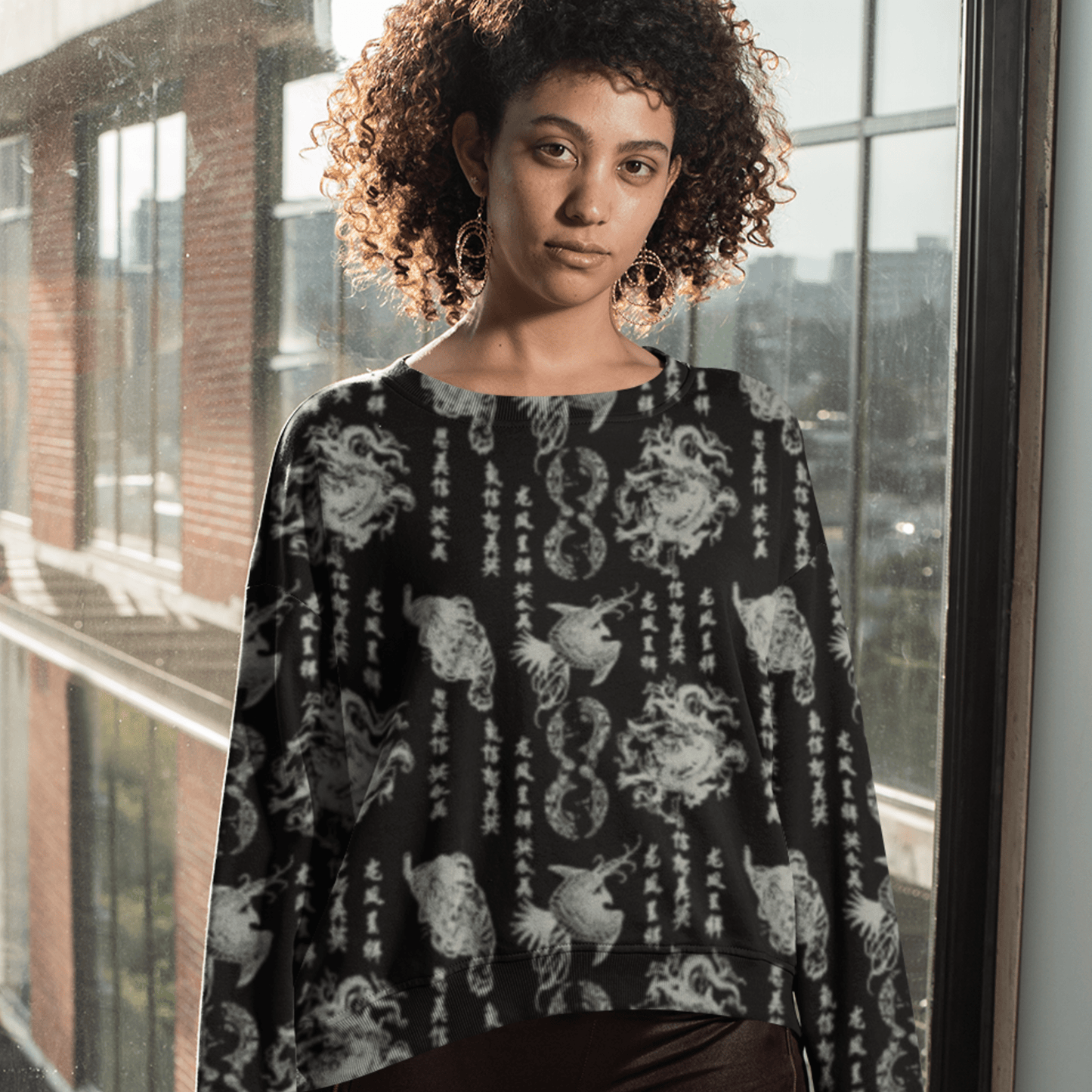 65 MCMLXV Unisex "Destroy All Icons" Tattoo Print Fleece Sweatshirt Jumper - 65mcmlxv