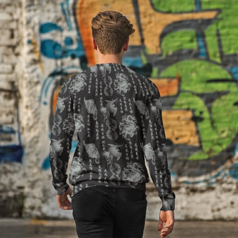 65 MCMLXV Unisex "Destroy All Icons" Tattoo Print Fleece Sweatshirt Jumper - 65mcmlxv