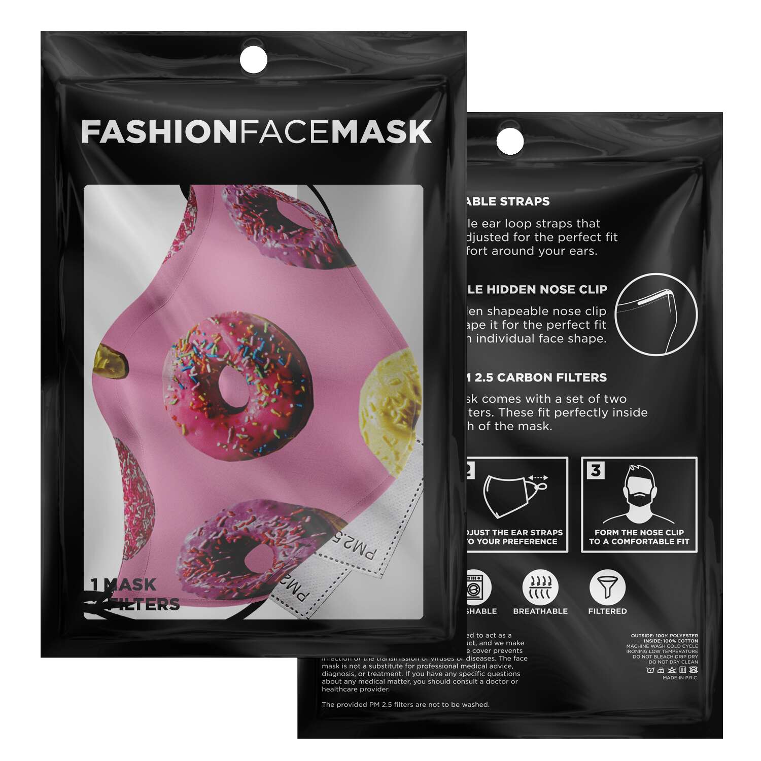 65 MCMLXV Unisex Doughnut Toss Print Face Mask - 65mcmlxv