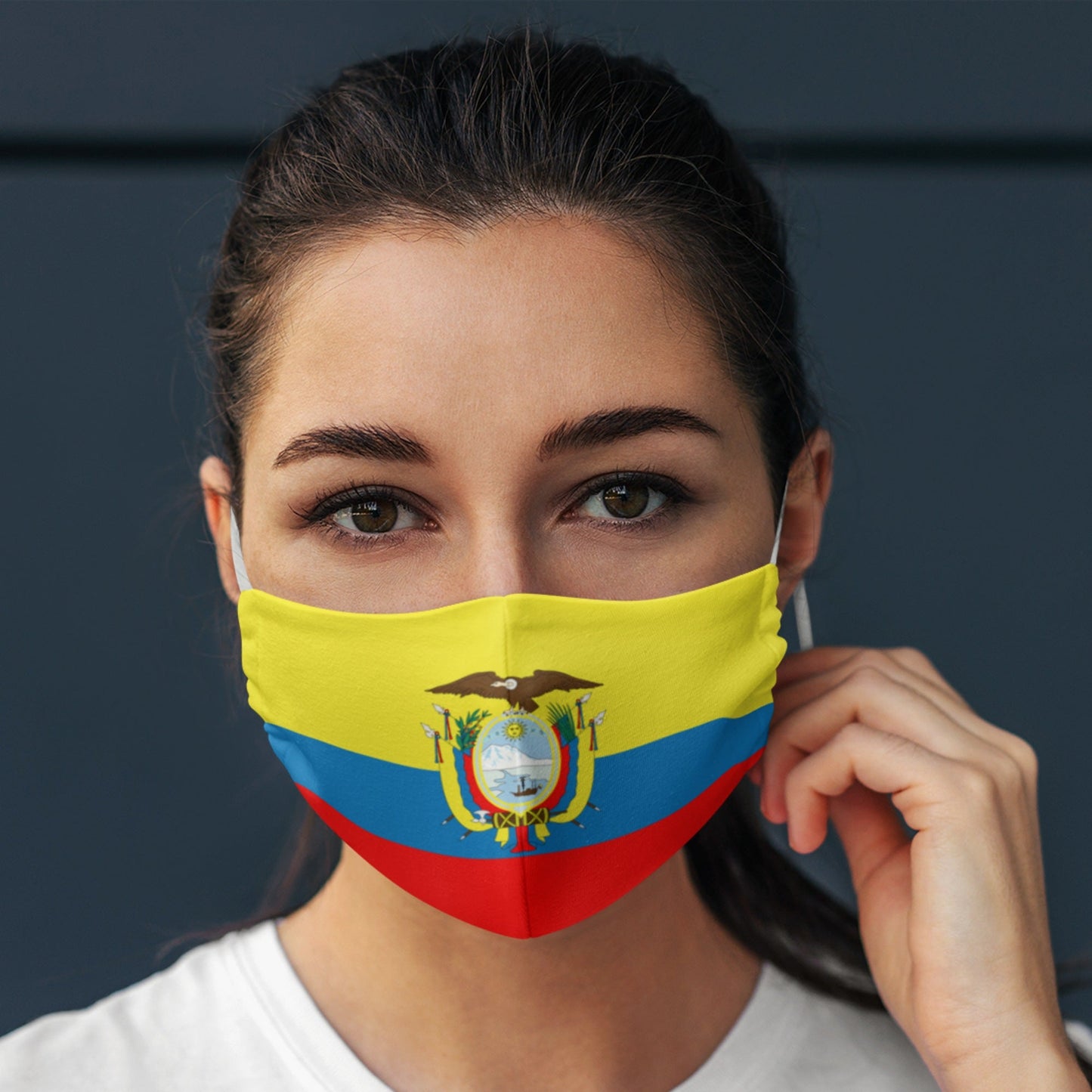 65 MCMLXV Unisex Ecuador Flag Print Face Mask - 65mcmlxv