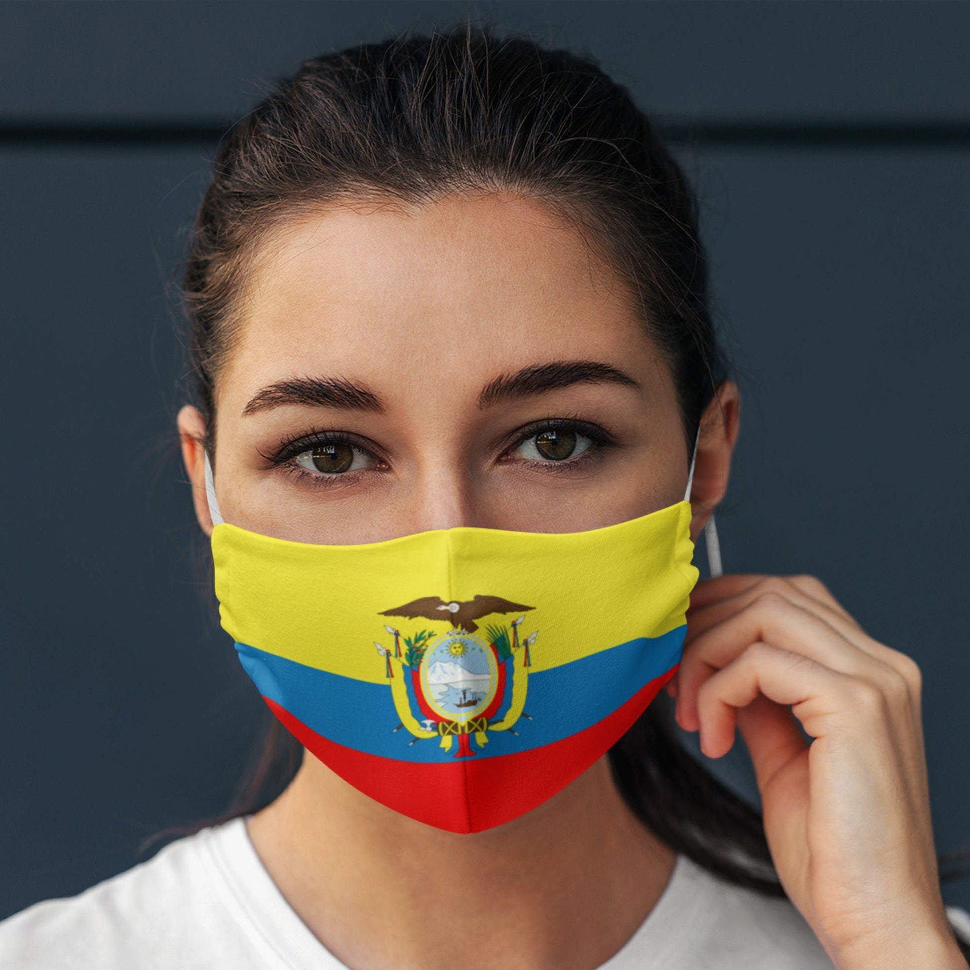 65 MCMLXV Unisex Ecuador Flag Print Face Mask - 65mcmlxv