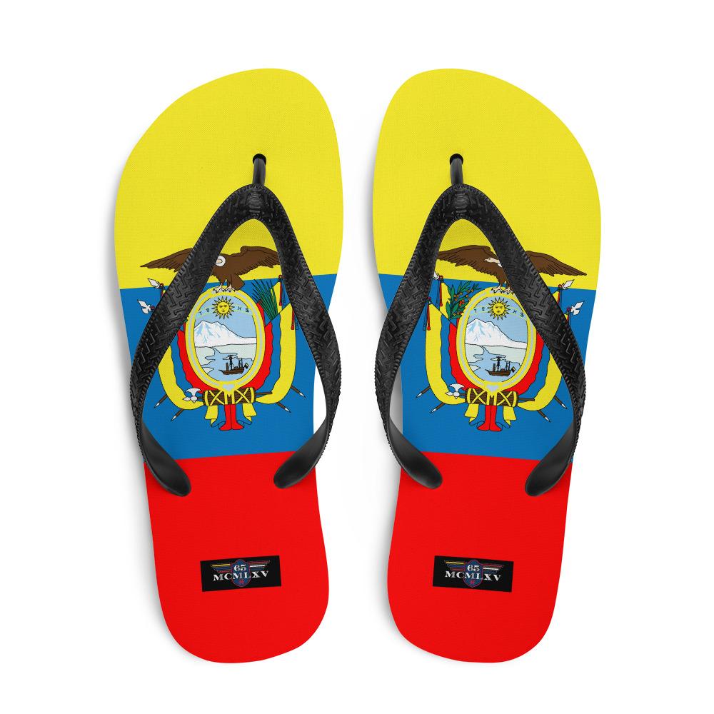65 MCMLXV Unisex Ecuador Flag Print Flip - Flops - 65mcmlxv