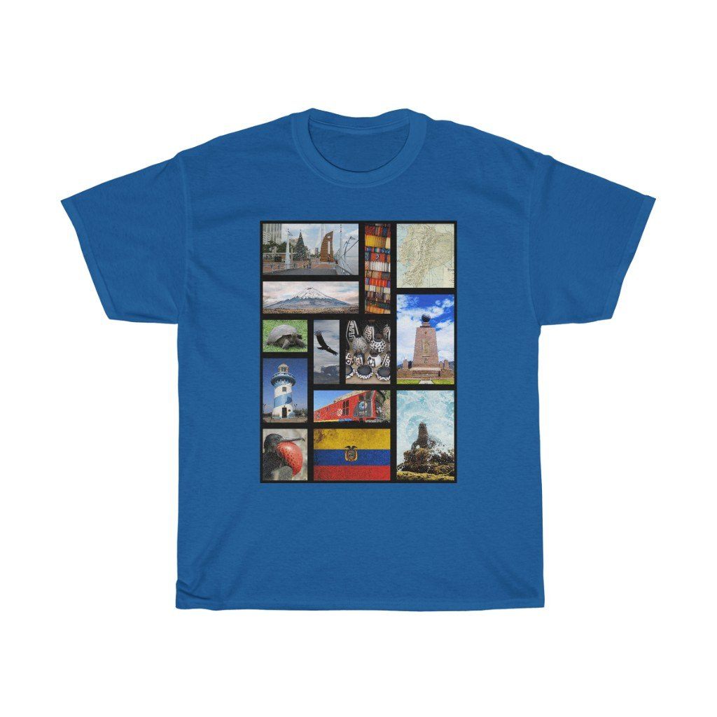 65 MCMLXV Unisex Ecuador Postcard Collage Graphic T-Shirt - 65mcmlxv