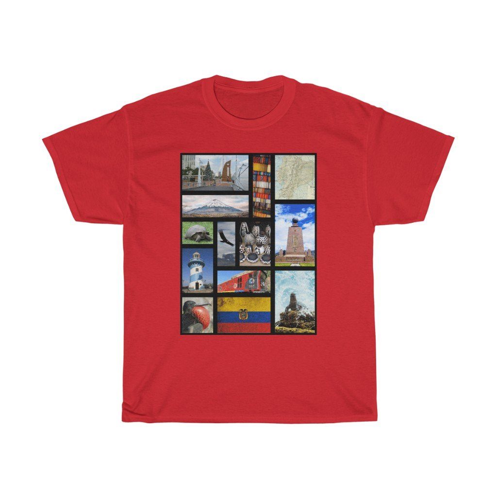 65 MCMLXV Unisex Ecuador Postcard Collage Graphic T-Shirt - 65mcmlxv