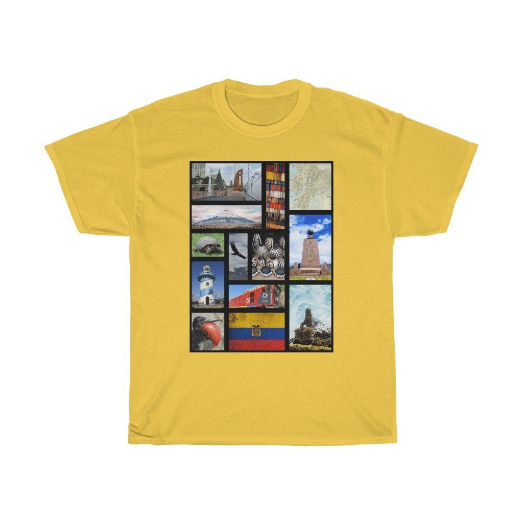 65 MCMLXV Unisex Ecuador Postcard Collage Graphic T-Shirt - 65mcmlxv