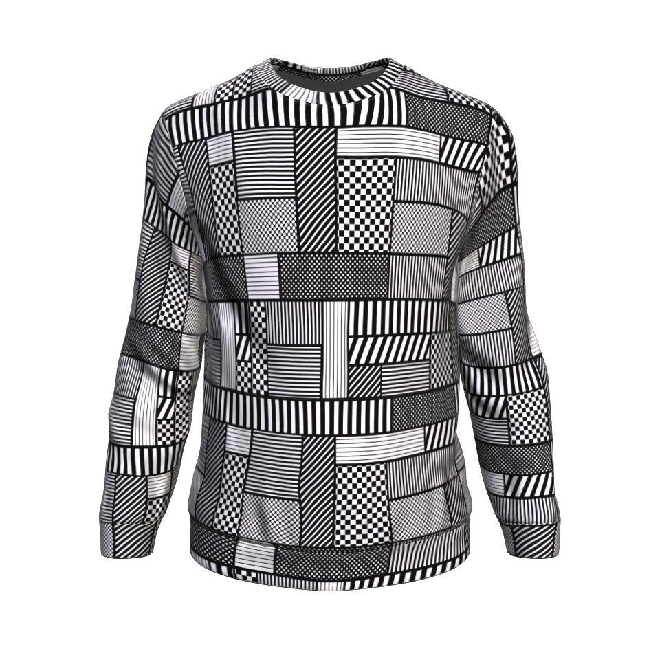 65 MCMLXV Unisex Geometric Patchwork Fleece Sweatshirt - 65mcmlxv