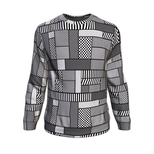 65 MCMLXV Unisex Geometric Patchwork Fleece Sweatshirt - 65mcmlxv