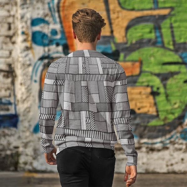 65 MCMLXV Unisex Geometric Patchwork Fleece Sweatshirt - 65mcmlxv