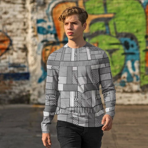 65 MCMLXV Unisex Geometric Patchwork Fleece Sweatshirt - 65mcmlxv