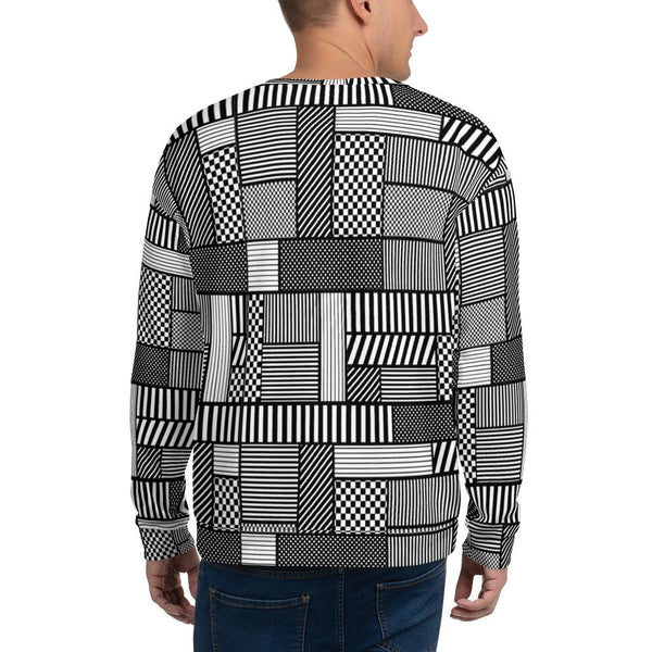 65 MCMLXV Unisex Geometric Patchwork Fleece Sweatshirt - 65mcmlxv