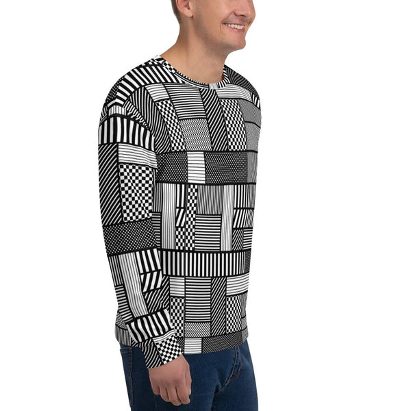 65 MCMLXV Unisex Geometric Patchwork Fleece Sweatshirt - 65mcmlxv