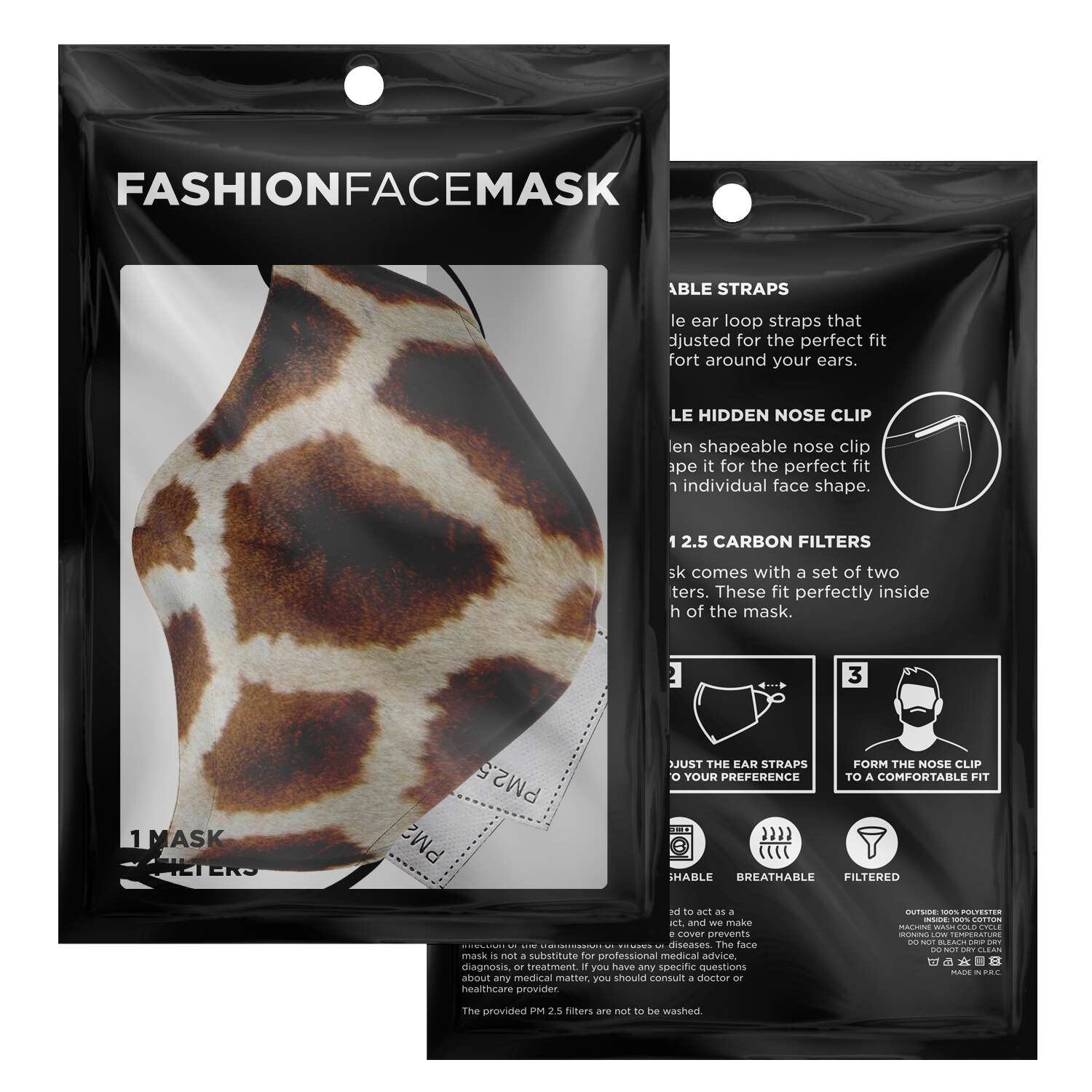 65 MCMLXV Unisex Giraffe Print Face Mask - 65mcmlxv
