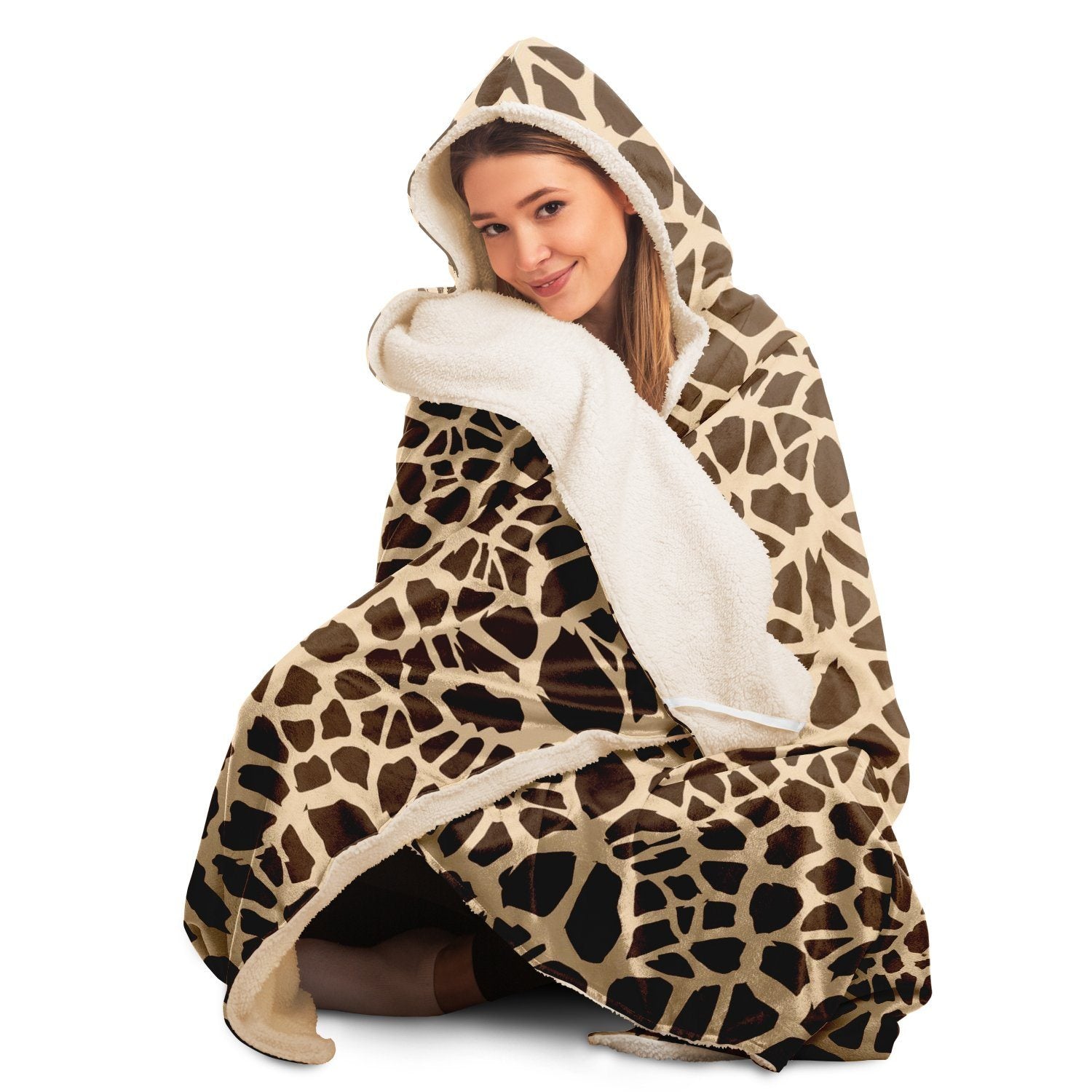 Brown Giraffe Hooded Blanket Giraffe Blanket New Look Giraffe
