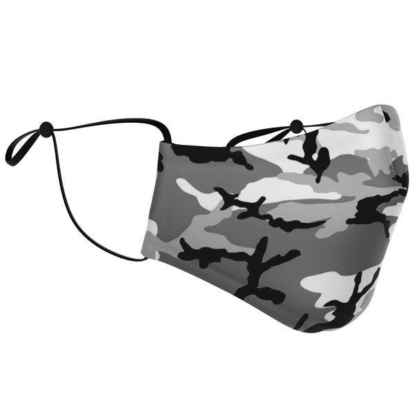 65 MCMLXV Unisex Grey Camouflage Print Face Mask - 65mcmlxv