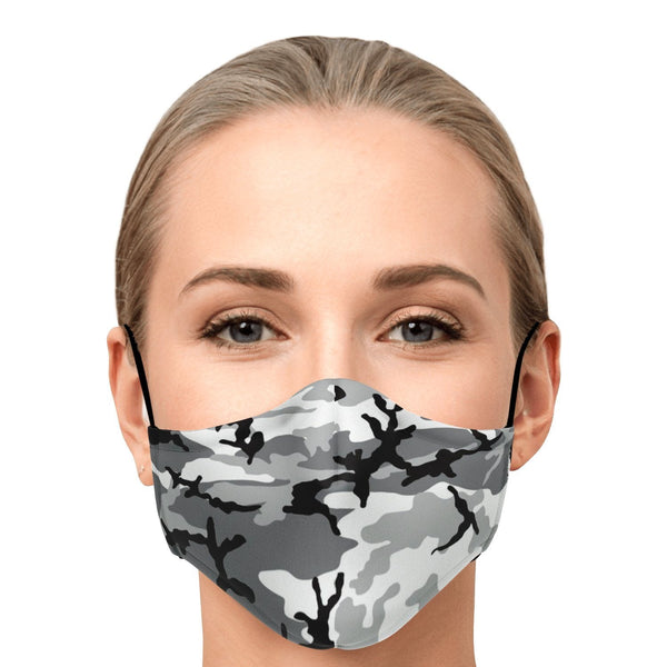 65 MCMLXV Unisex Grey Camouflage Print Face Mask - 65mcmlxv