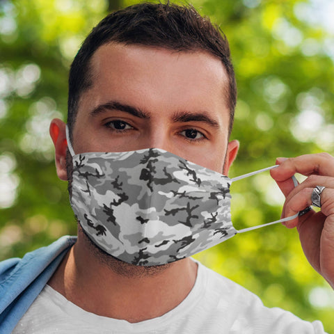 65 MCMLXV Unisex Grey Camouflage Print Face Mask - 65mcmlxv