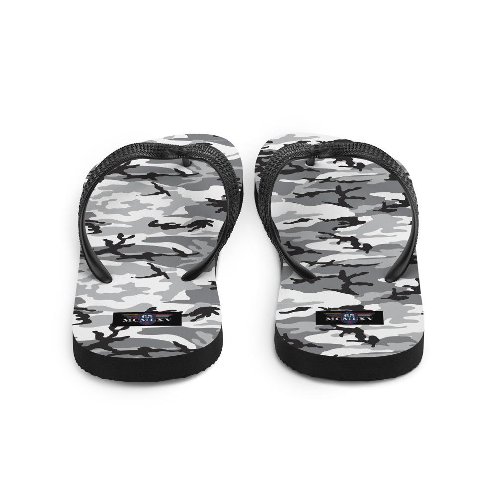 65 MCMLXV Unisex Grey Camouflage Print Flip - Flops - 65mcmlxv