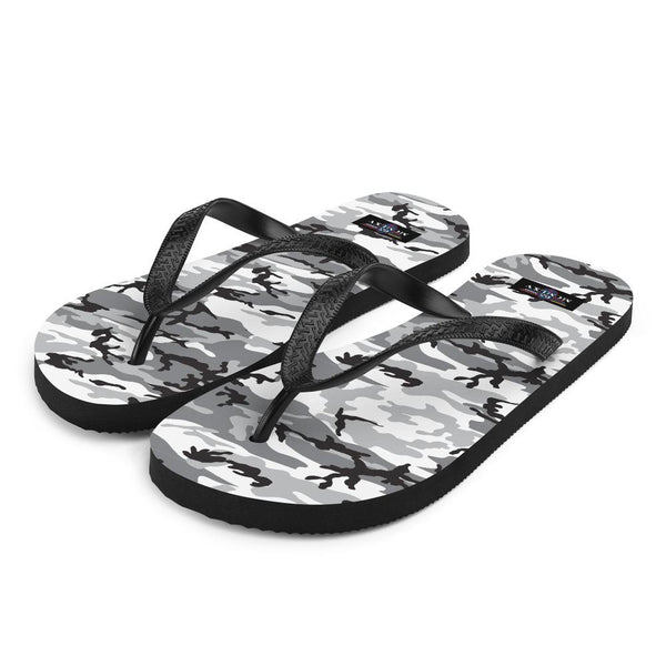 65 MCMLXV Unisex Grey Camouflage Print Flip - Flops - 65mcmlxv