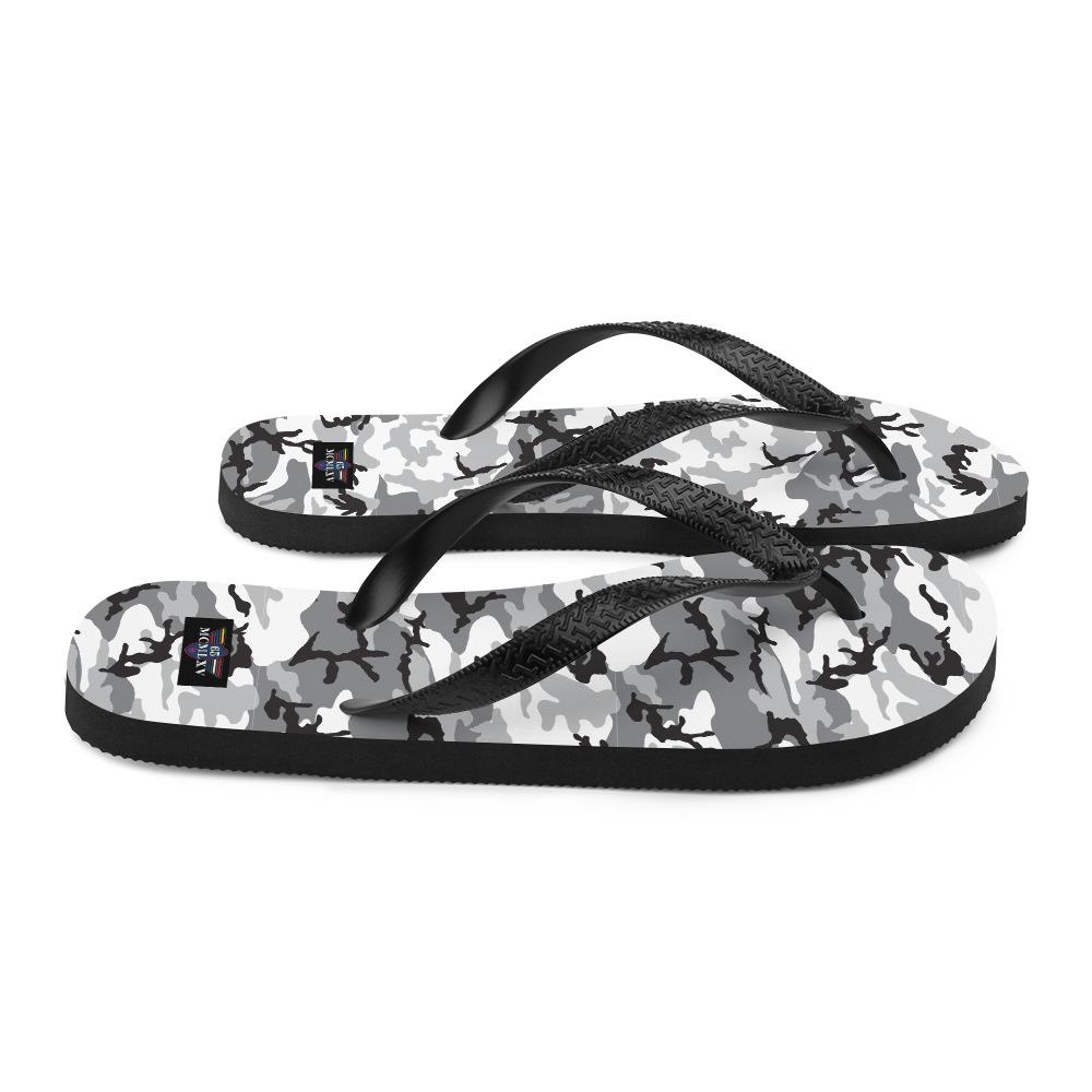 65 MCMLXV Unisex Grey Camouflage Print Flip - Flops - 65mcmlxv