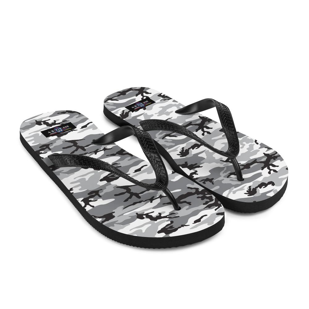65 MCMLXV Unisex Grey Camouflage Print Flip - Flops - 65mcmlxv