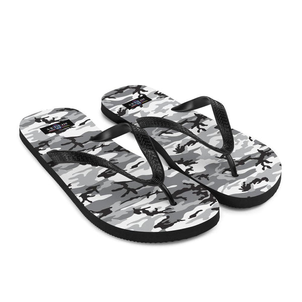 65 MCMLXV Unisex Grey Camouflage Print Flip - Flops - 65mcmlxv
