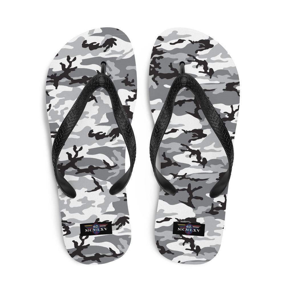 65 MCMLXV Unisex Grey Camouflage Print Flip - Flops - 65mcmlxv