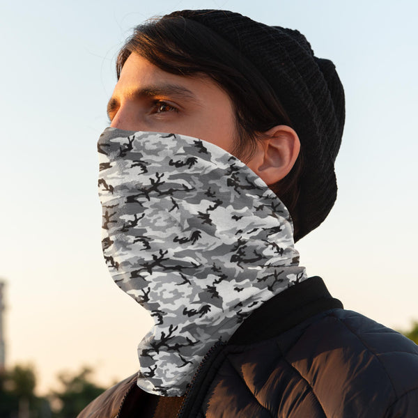 65 MCMLXV Unisex Grey Camouflage Print Neck Gaiter - 65mcmlxv
