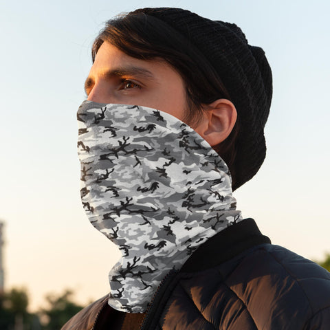 65 MCMLXV Unisex Grey Camouflage Print Neck Gaiter - 65mcmlxv