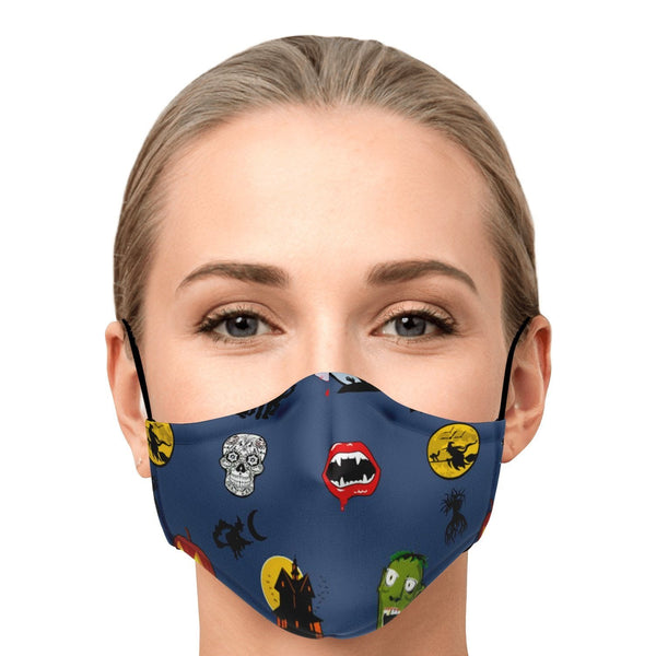 65 MCMLXV Unisex Halloween Icons Print Face Mask - 65mcmlxv