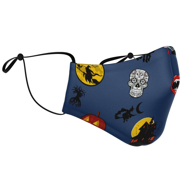 65 MCMLXV Unisex Halloween Icons Print Face Mask - 65mcmlxv