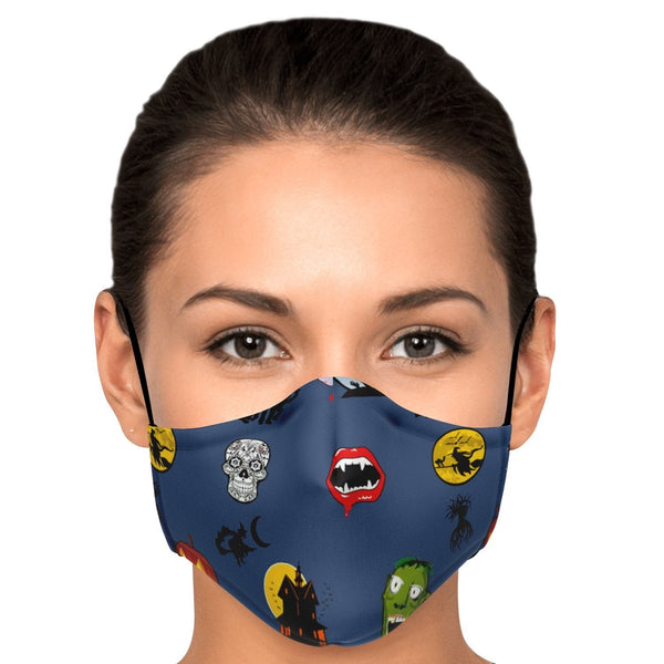 65 MCMLXV Unisex Halloween Icons Print Face Mask - 65mcmlxv