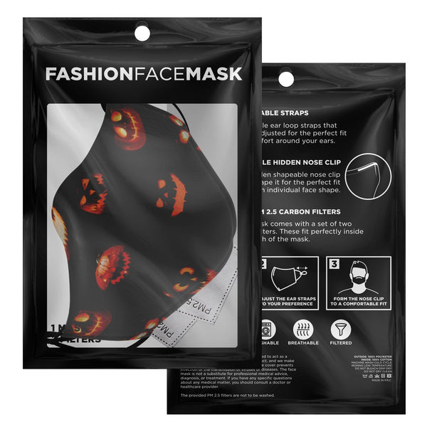 65 MCMLXV Unisex Halloween Jack - O - Lanterns Print Face Mask - 65mcmlxv