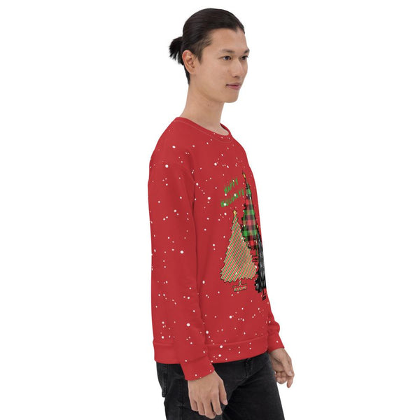 65 MCMLXV Unisex Happy Holidays Christmas Trees Print Sweatshirt - 65mcmlxv