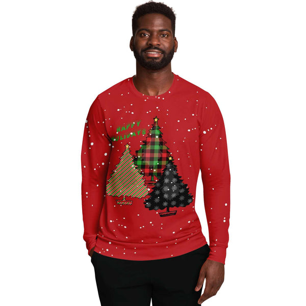 65 MCMLXV Unisex Happy Holidays Christmas Trees Print Sweatshirt - 65mcmlxv