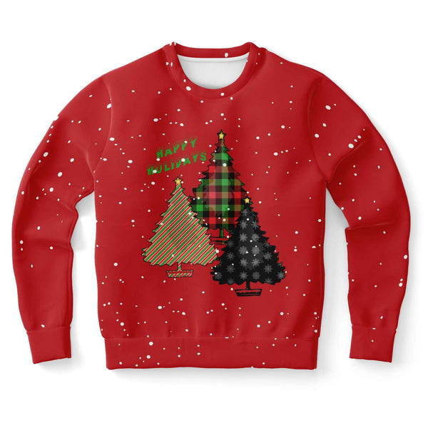 65 MCMLXV Unisex Happy Holidays Christmas Trees Print Sweatshirt - 65mcmlxv