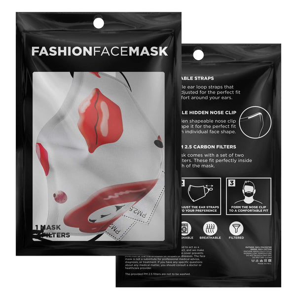 65 MCMLXV Unisex Kiss Bliss Lips Print Face Mask - 65mcmlxv