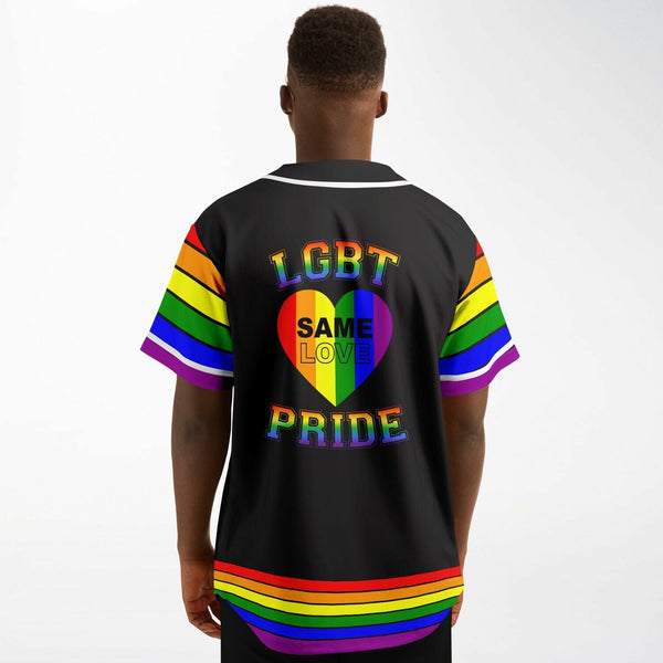 65 MCMLXV Unisex LGBT Gay Pride Rainbow Flag Print Baseball Jersey - 65mcmlxv
